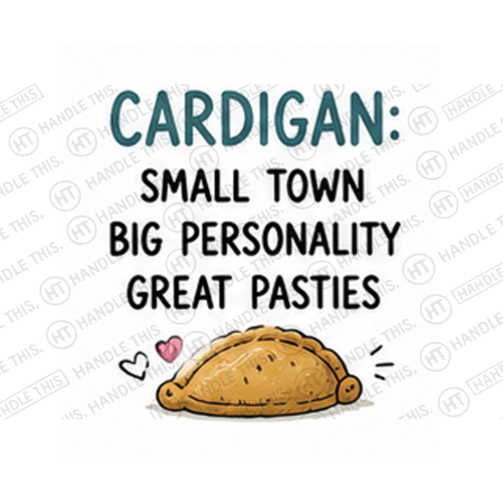 Cardigan Small Town Big Personality Great Pasties Mug - Welsh Local Gift